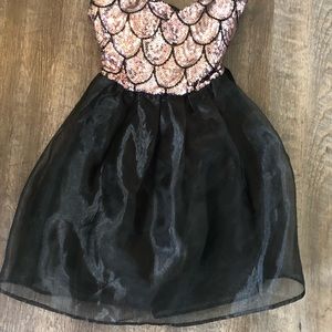 Beautiful Sequin Black and Pink Dress